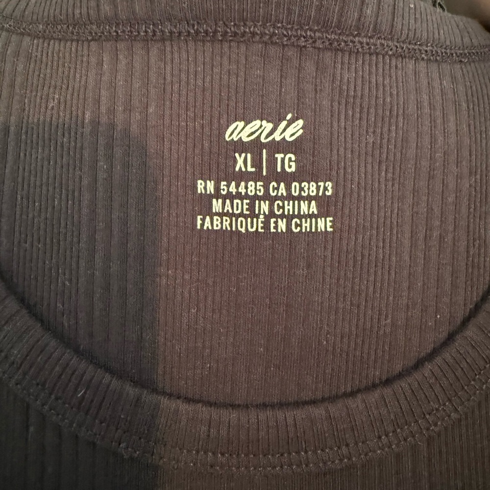 aerie Black Ribbed tank dress - Picture 4 of 5
